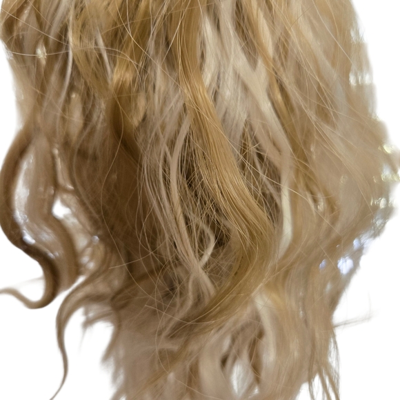 H644 Ponytail Luxurious Honey Blonde and White Mix Wavy Hair Extension - Picture 1 of 6